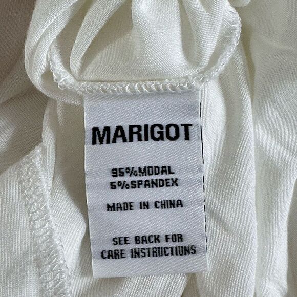 Marigot pj Womens size Medium Sleep shirt Button Up White pink Trim Model Blend - Picture 11 of 11